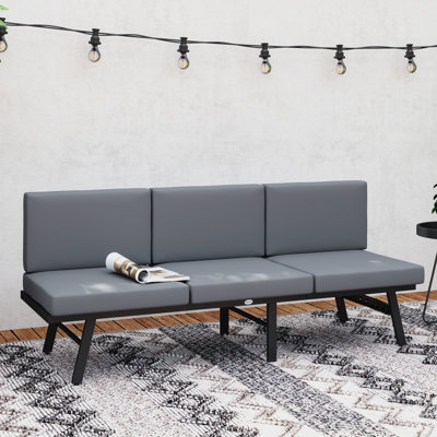 Causeuse d'extérieur 3-en-1 avec table pliante