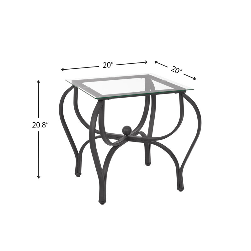 Rustic Black Tempered Glass 3-Piece Coffee and End Table Set