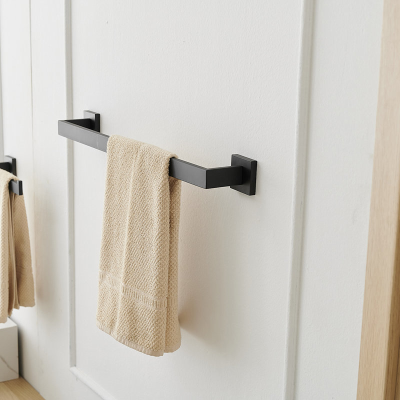 24 po Porte-serviettes mural moderne pour salle de bain, Noir mat