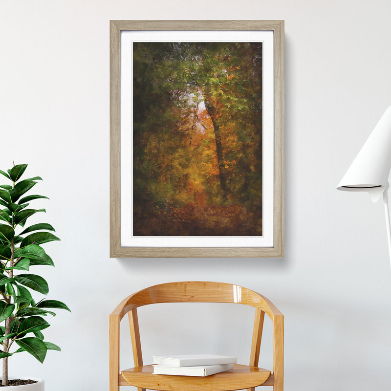 Path Through the Forest - Picture Frame Graphic Art Print, Oak Framed, 33cm H x 24cm W x 2cm D