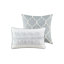 Housse de couette pour lit double / grand en coton gris - housse de coussin 5 pièces avec bordure en taie d'oreiller 100%