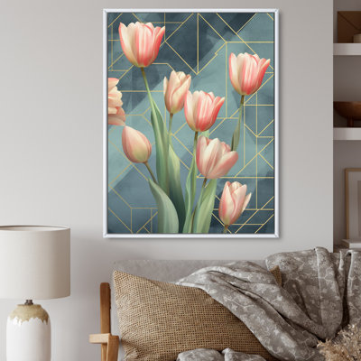 Tulipe géométrique - impressions murales florales