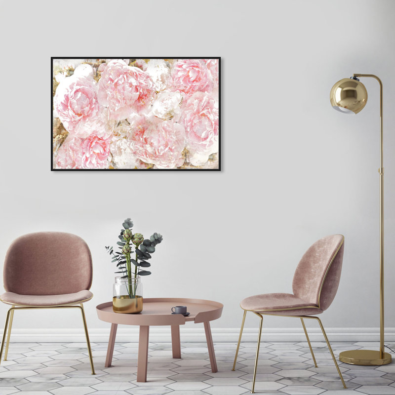 « roses », impression sur toile oliver gal, H 36 po x l 24 po, Cadre noir