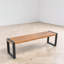 Ensemble de bar de patio 3 pièces, table de salle à manger compacte avec 2 bancs, bois massif, structure en métal, industriel moderne, utilisation extérieure