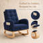 Chaise berçante d'intérieur rembourrée avec repose-pieds et poche latérale-436535788