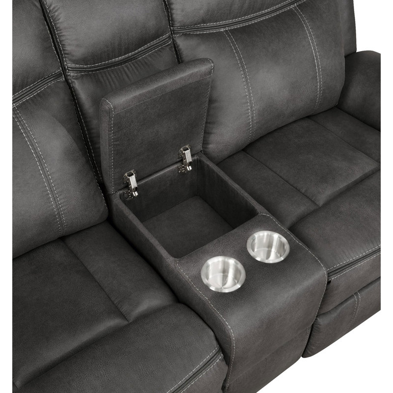 Causeuse inclinable Juwana, Microfibre Performance enduite gris anthracite