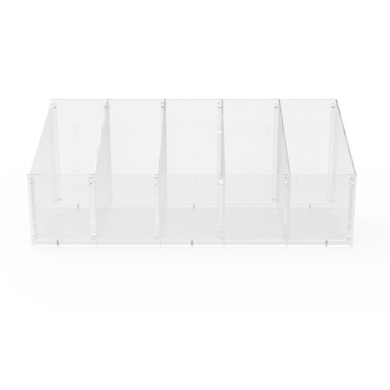FixtureDisplays® 24 X 8 X 8", 5-Slot Divided Candy Bulk Bin Clear Acrylic Countertop Display Assembly Video in Descripion 100808