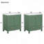 Ensemble de meuble-lavabo 60 po avec lavabos doubles, lavabos en céramique, tablettes de rangement et tiroirs divisés pour salle de bain moderne-129184488