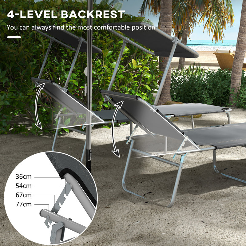 Ouita 187cm Long Reclining Single Chaise, Light Grey