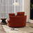 Upholstered Slipcovered Oversized Swivel Barrel Accent Chair-1315123162