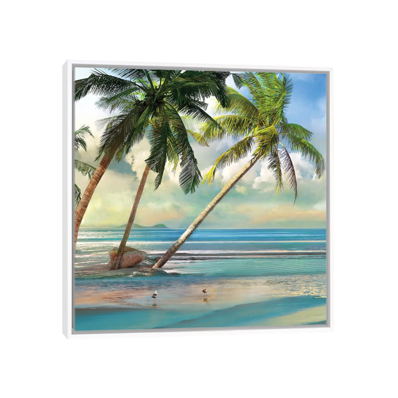 «A Found Paradise III» par Mike Calascibetta - impression d'art graphique, H 18 po x l 18 po x 1,5 po, Toile blanche encadrée