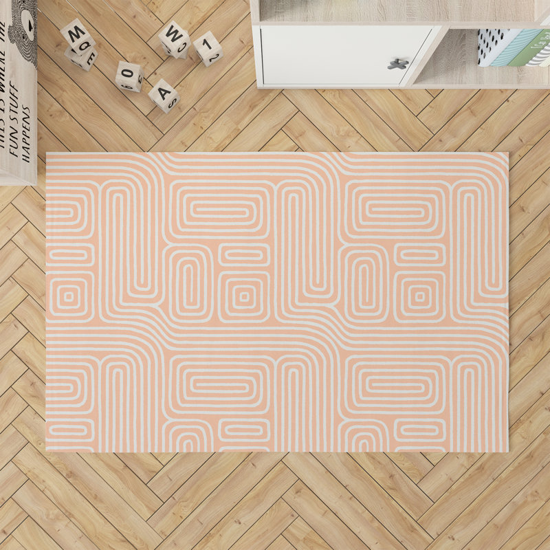 Timeless Walk Activity Mat, Rectangle 5' x 7', Peach/Orange
