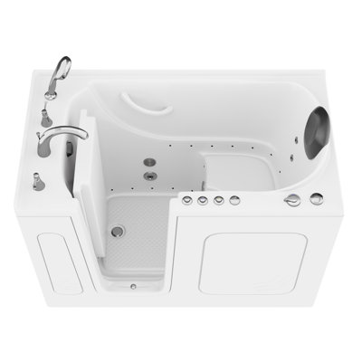 Therapeutic Tubs 30 in. x 54 in. Left Drain Quick Fill Walk-In Whirlpool and Air Tub with Powered Fast Drain in White