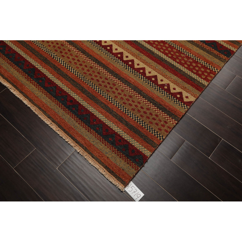 Tapis oriental rouge en laine noué à la main Nourison Nourmak 5 pi 11 po x 9 pi Isabelline