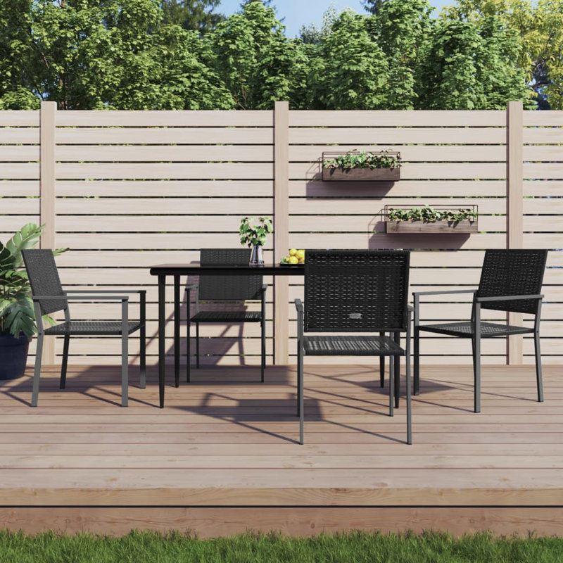 Blough 4 - Person Patio Dining Set with Rectangular Table, 74cm H x 140cm L x 70cm W