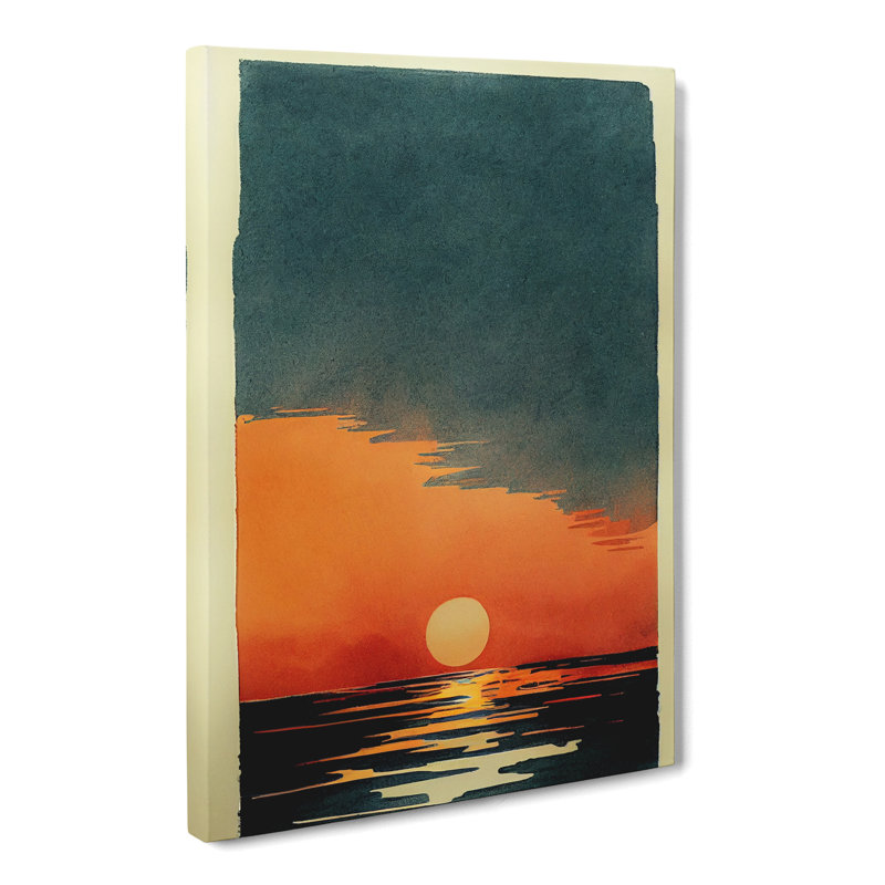 Amena Sunset Ink Wash - Wrapped Canvas Print, 50cm H x 35cm W
