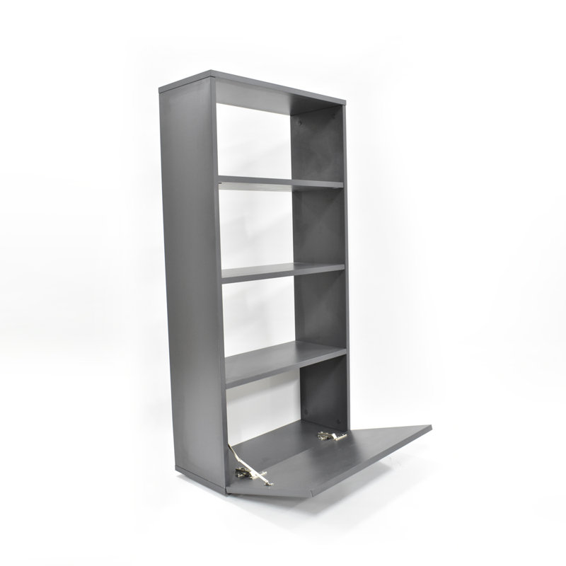 Milette 122cm H x 60cm W Standard Bookcase, Grey