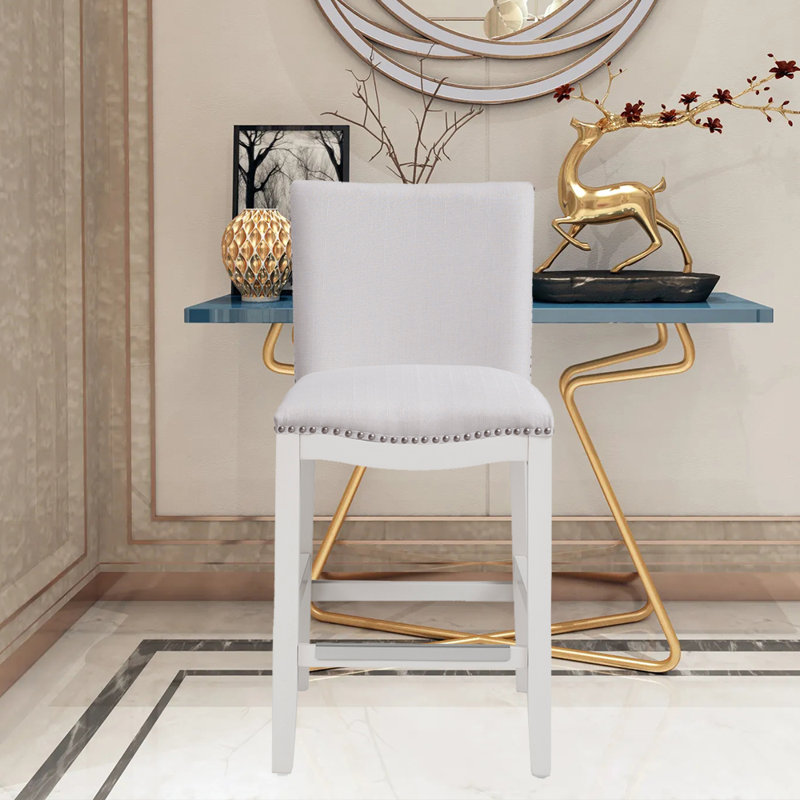 Tabouret de comptoir moderne et contemporain 38 "Eric, Blanc