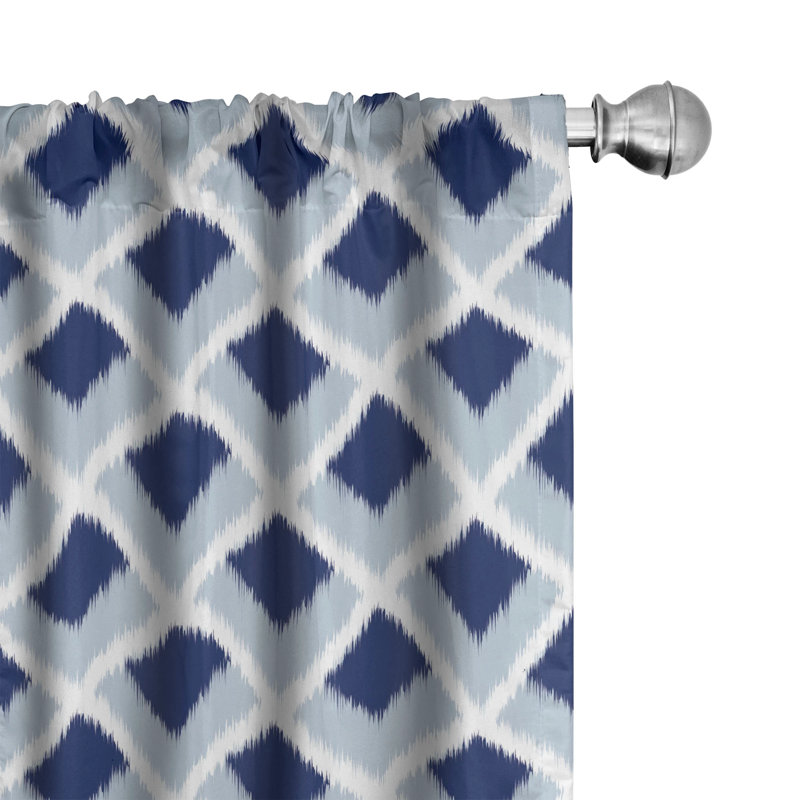 Ikat Semi-Sheer Rpd Pocket Curtain Panels, 28" x 63"