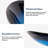 21-1/2 in. Dark Blue Glass Oval Vessel Bathroom Sink with Black Pop-up Drain