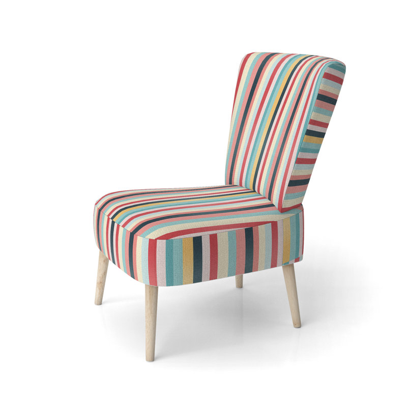 Chaise d'appoint rembourrée Boho Rainbow Stripes