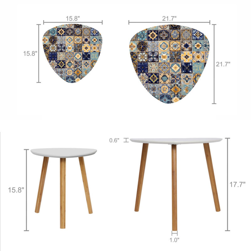 Ensemble de 2 tables basses gigognes Triangle