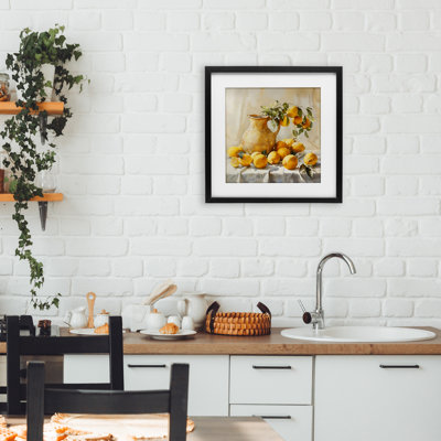 «Vintage Lemons and Pitcher», reproduction encadrée sous verre, design par LSR Creative Studio