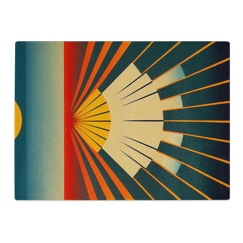 Splendid Art Deco Sunset No.3  Glass Chopping Board