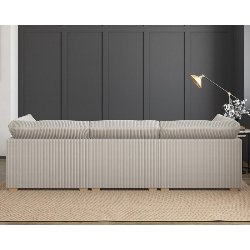 Nestle U Shape, Fixed Back, Stone Polyester