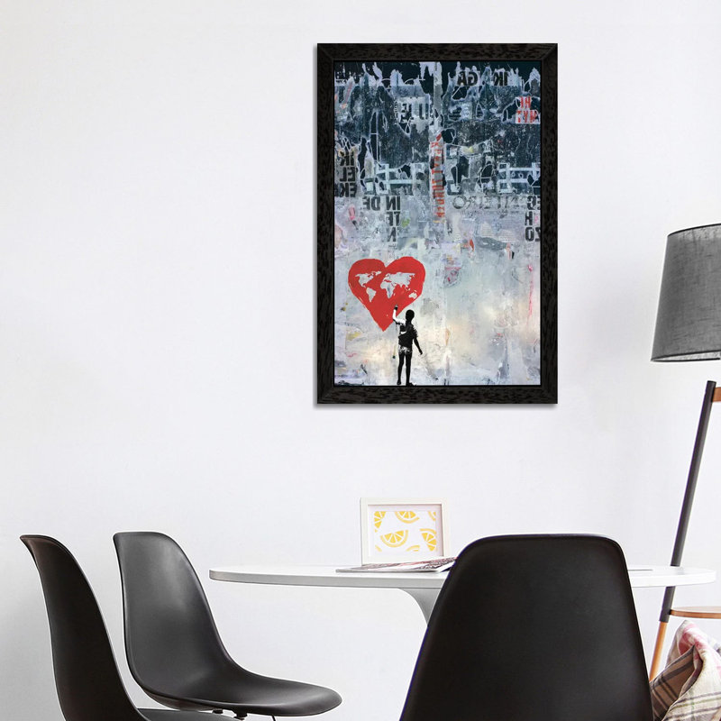 Wild World by DB Waterman - Floater Frame Print on Canvas, 66.04 cm H x 45.72 cm W, Black