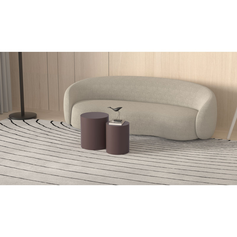 Weitzman Faux Wood Round Nesting Side Tables