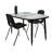 Adapte 31 x 50 Rounded Rectangle Dry-Erase Activity Table with Adjustable Tapered Legs - Whiteboard/Black-116975256