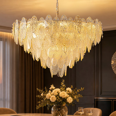 Lustre 32 "à 4 niveaux en cristal