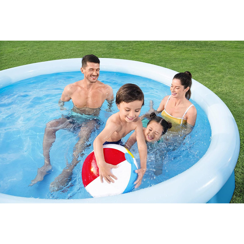 Bestway Fast Set 10' x 26" Above Ground Pool, Round Inflatable Ring Top Pool