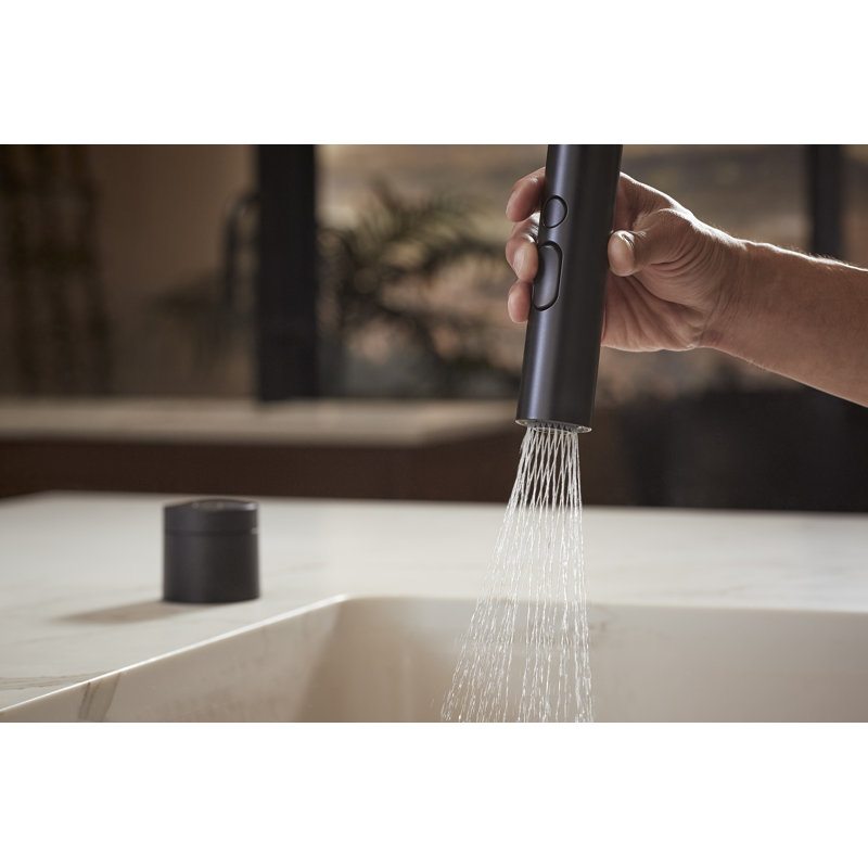 Purist Suspend Ceiling-Mount Kitchen Faucet Kit, Matte Black