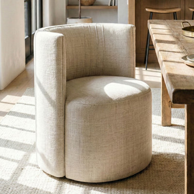 Chaise de baril texturée avec roulettes dissimulées