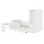 Lit plateforme double en bois avec 6 tiroirs, tablettes, bureau et garde-robe-124151173
