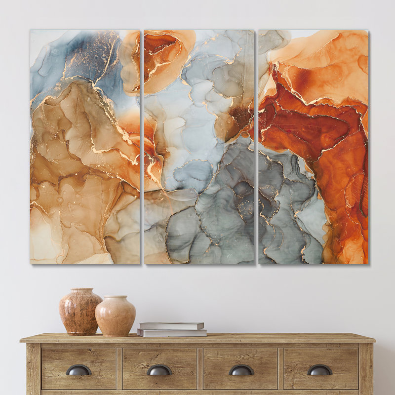 Abstrait, art gris et gris sur toile de luxe moderne - Art fluide de luxe I, H 32 po x l 48 po x P 1 po