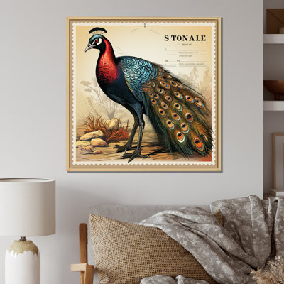 " Stamp Illustration Of Glorious Peacock I "