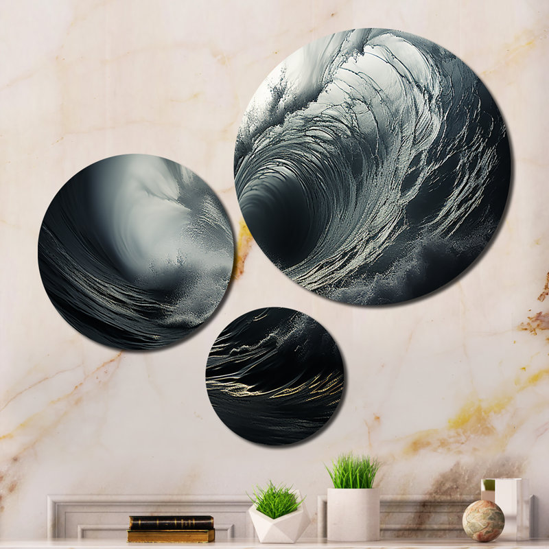 Grey Tempest Dance In Storm III - Storms Printed Metal Wall Art
