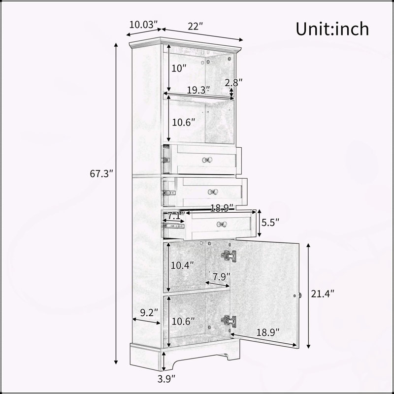 Grande armoire de rangement polyvalente avec plusieurs compartiments pour divers espaces, Blanc