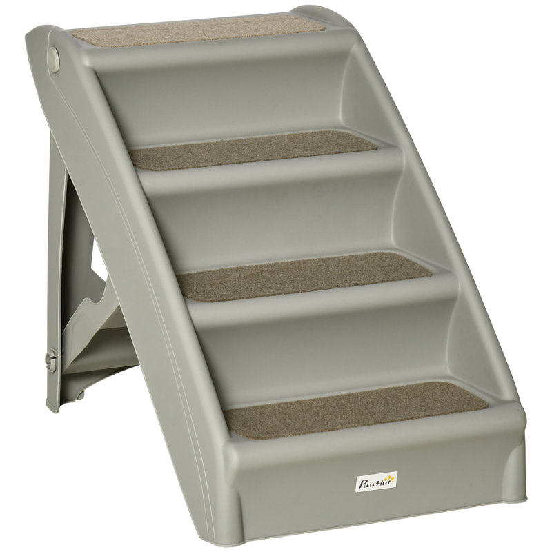 Collapsible Stairs With 4 Steps, Grey