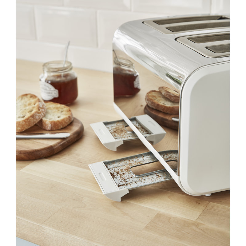Swan Nordic 4-Slice Toaster with Defrost/Reheat/Cancel Functions, Cord Storage, 1500W, White