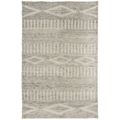 Dakota-Jones Southwestern fabriqué à la main et tissé à la main recyclé P.E.T. Tapis intérieur / extérieur gris