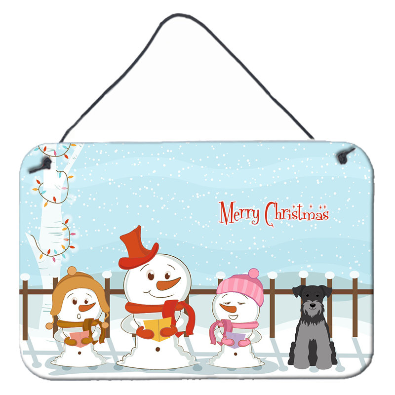 « Merry Christmas »-bouledogue anglais décoratif fauve, Bleu igname, Schnauzer miniature