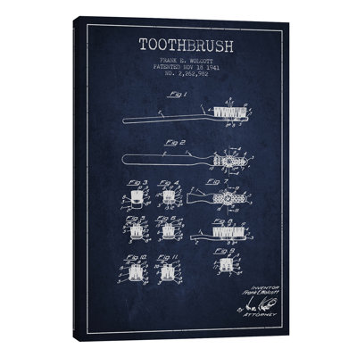 Toothbrush 1 Piece Wrapped Canvas Wall Art