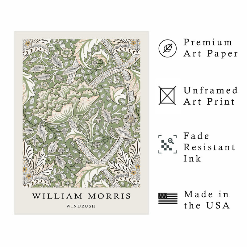 Botanical William Morris Windrush Classical Unframed Art Print, 30" H x 20" W