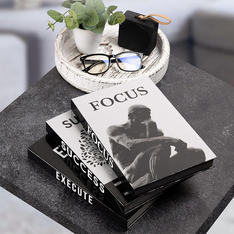 Set Of 3 Success-themed Decorative Faux Books