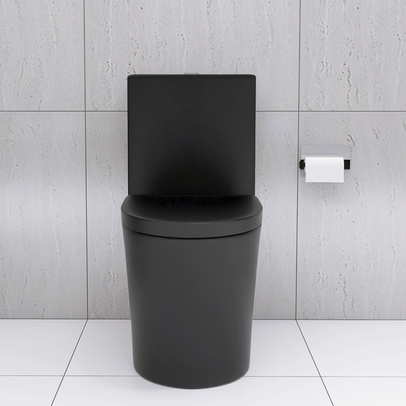 Toilette allongée une pièce à double chasse 1,1 / 1,6 GPF, siège d'économie d'eau confortable, carte 1000G, Noir mat