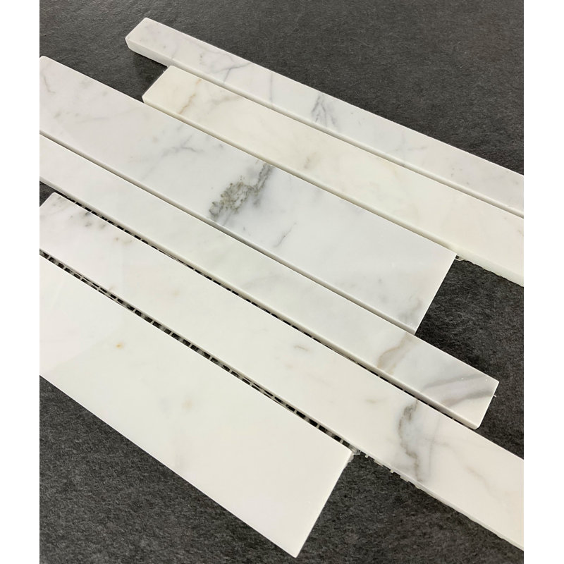 Calacatta Long Brick Marble Mosaic Tile